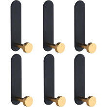 Adhesive Wall Hooks, Metal Towel Hooks Modern Coat Hooks, Heavy Duty Robe Hook Stick on Bathroom, Bedroom, Kitchen, Shower, Door, 6 Pack