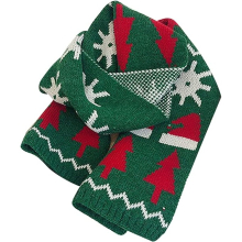 Kids Christmas Reindeer Snowflake Scarf Fall Winter Warm Knit Scarf