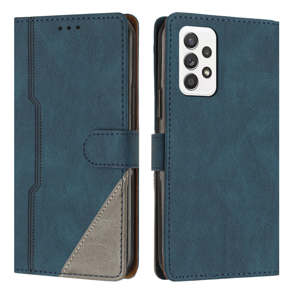 Leather Magnetic Clasp Case with Flip Wallet Stand Function Cover for Samsung A53 5G,Blue