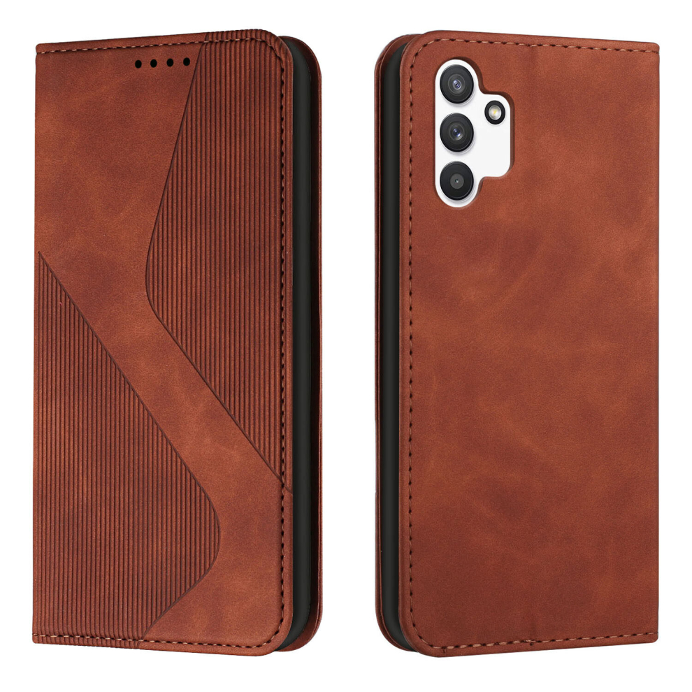 Samsung Galaxy A24 5G Case, PU Leather Flip Cover Magnetic Closure Wallet Card Slots Stand Case,Brown