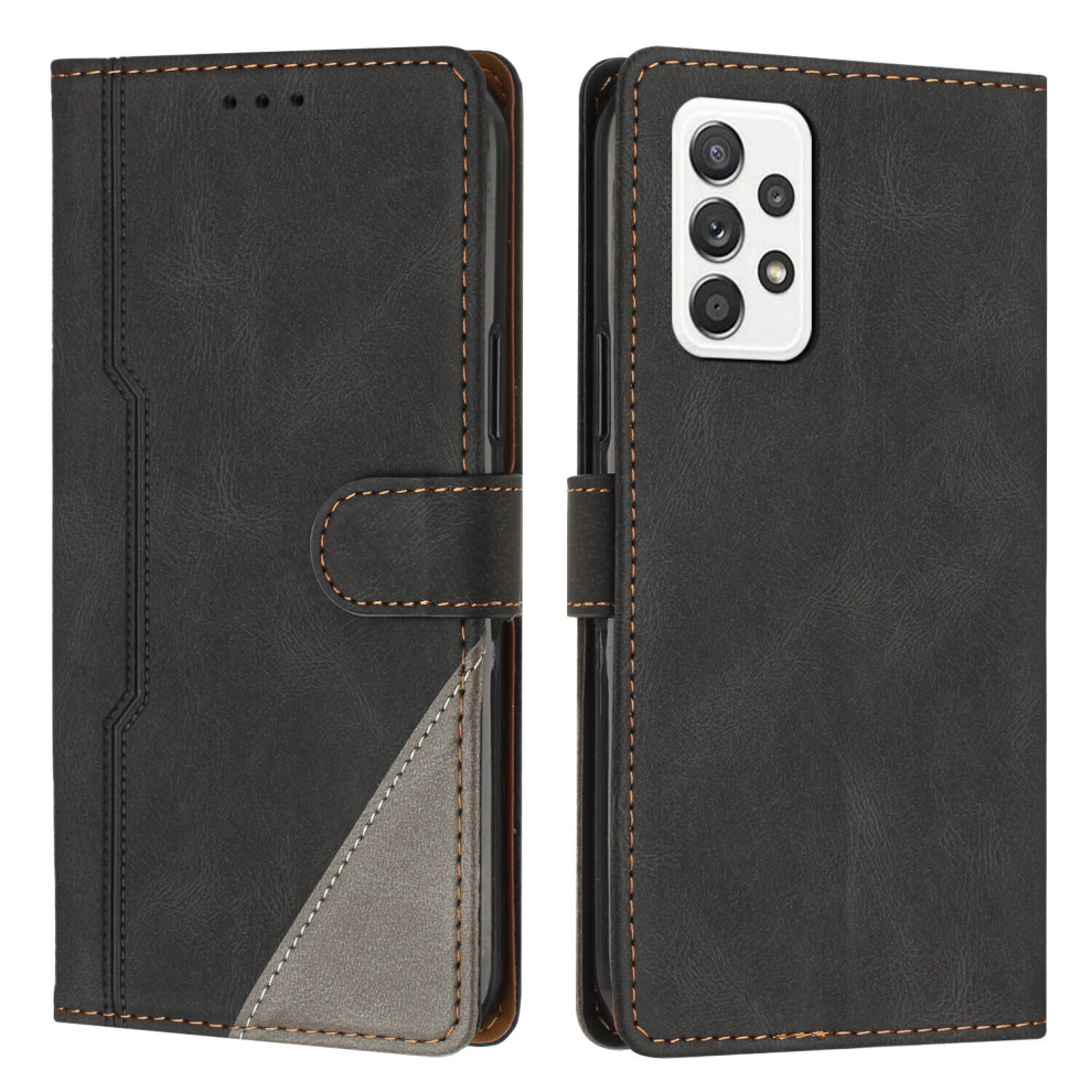 Leather Magnetic Clasp Case with Flip Wallet Stand Function Cover for Samsung A52 4G 5G /A52S 5G,Black