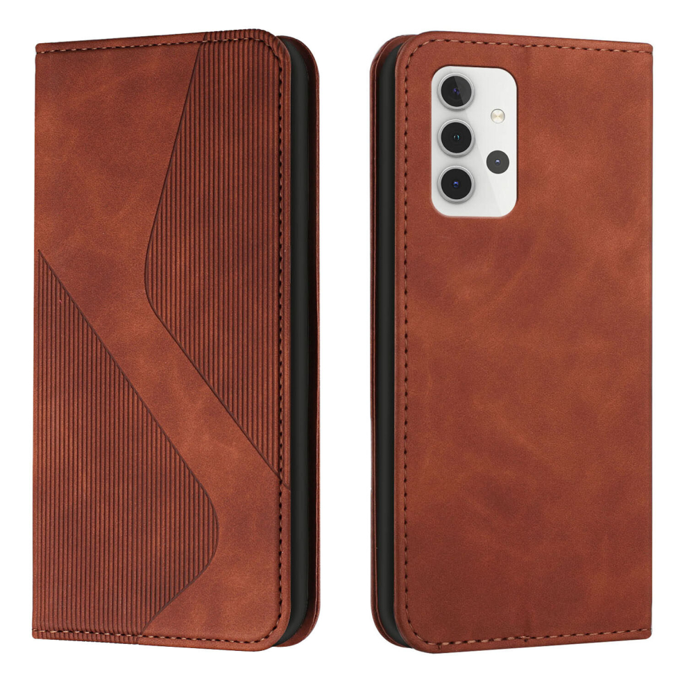 Samsung Galaxy A32 5G Case, PU Leather Flip Cover Magnetic Closure Wallet Card Slots Stand Case,Brown