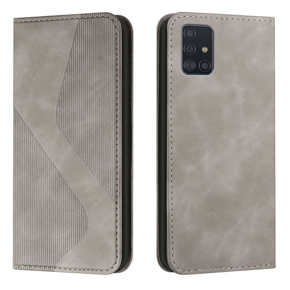 Samsung Galaxy A71 5G Case, PU Leather Flip Cover Magnetic Closure Wallet Card Slots Stand Case,Gray