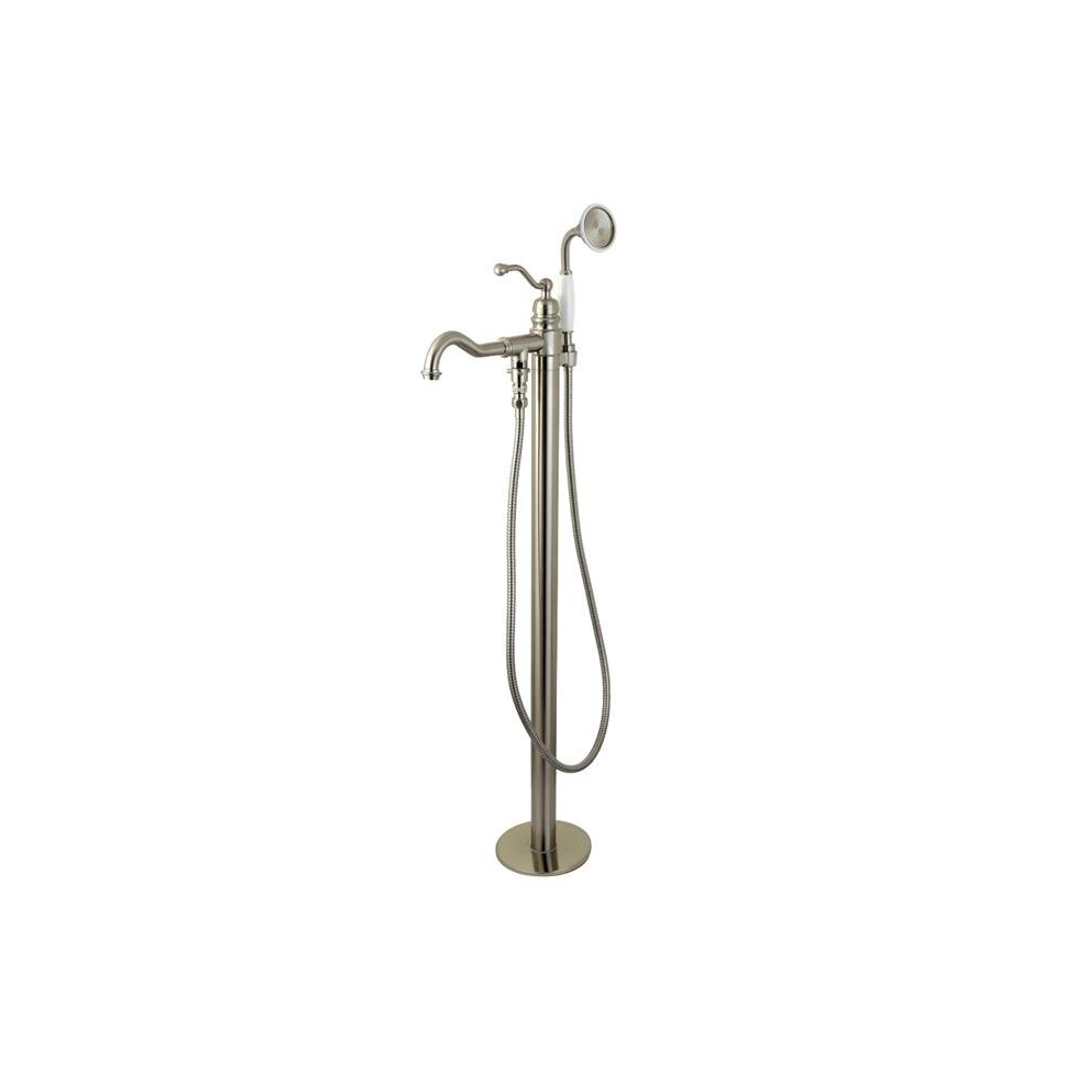 English Country English Country Single Handle Freestanding Roman Tub Filler With Hand Shower, Brushed Nickel 780475783416