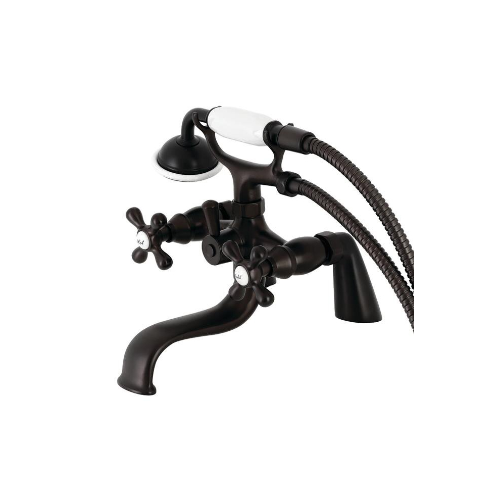Kingston Deck Mount Clawfoot Tub Faucet With Hand Shower, Oil Rubbed Bronze 780475805736