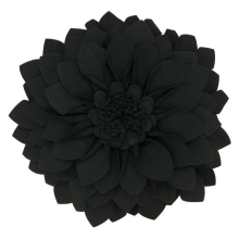 13 x 3 x 13 in. Flower Shaped Felt Throw Pillow, Black