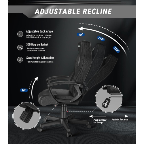 Ergonomic Adjustable Office ARMCHAİR 360°Swivel For PC Office Gamer 2