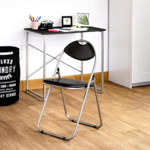 Padded Folding Chairs - Easy Store Metal Frame Office Black Pack of 4