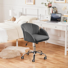 Computer Chair Desk Office Chair Cute Swivel Rolling Chair Dark Gray