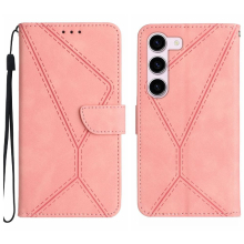 (Pink) Case For Samsung Galaxy S23 FE Phone Case Leather Wallet Soft PU Leather Stitching Embossed High Quality TPU