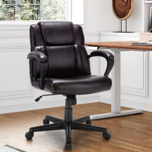 Big & Tall Executive Height Adjustable PU Leather (Brown)
