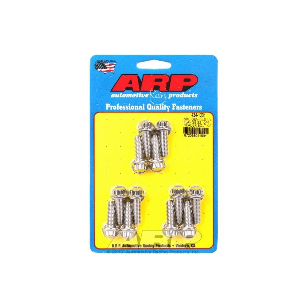 434-1201 8 X 0.98 In. 12 Point Stainless Steel Header Bolt Kit For Chevrolet Gen Iii Ls Series Small Block 752561474478