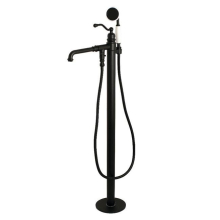 English Country Freestanding Roman Tub Filler with Handshower, Matte Black - 41.76 x 14.91 x 7.64 in.