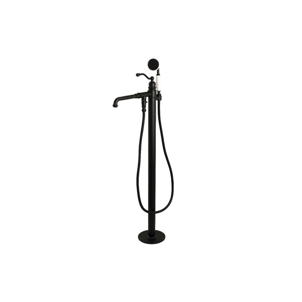 English Country Freestanding Roman Tub Filler With Handshower, Matte Black - 41.76 X 14.91 X 7.64 In. 780475780774