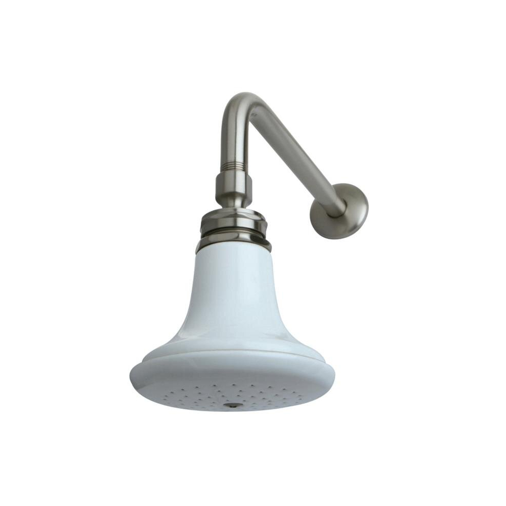 12 In. Victorian Ceramic Showerhead With Shower Arm Combo, Brushed Nickel 780475850156