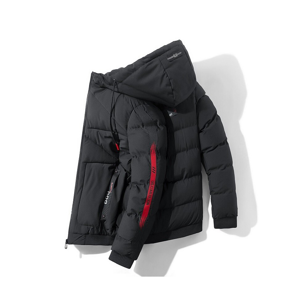 (black, 4XL) Winter short cotton jacket casual thickened warm jacket men's clothing-image-OPC-PD56GB5-NEW