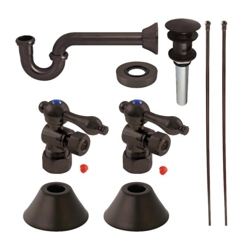Traditional Plumbing Sink Trim Kit with PTrap & Overflow Drain, Oil