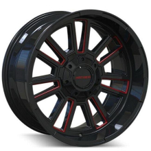 C000004603 20 x 10 in. Mayhem Apollo 8115 Wheel, Gloss Black & Prism Red