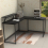 (Black) L Computer Desk with Self Corner Desk Work Table 2