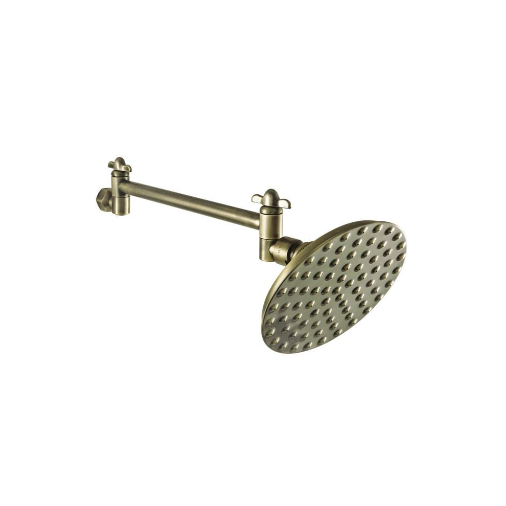 5 In. Victorian Showerhead With High Low Adjustable Arm, Antique Brass 780475800007