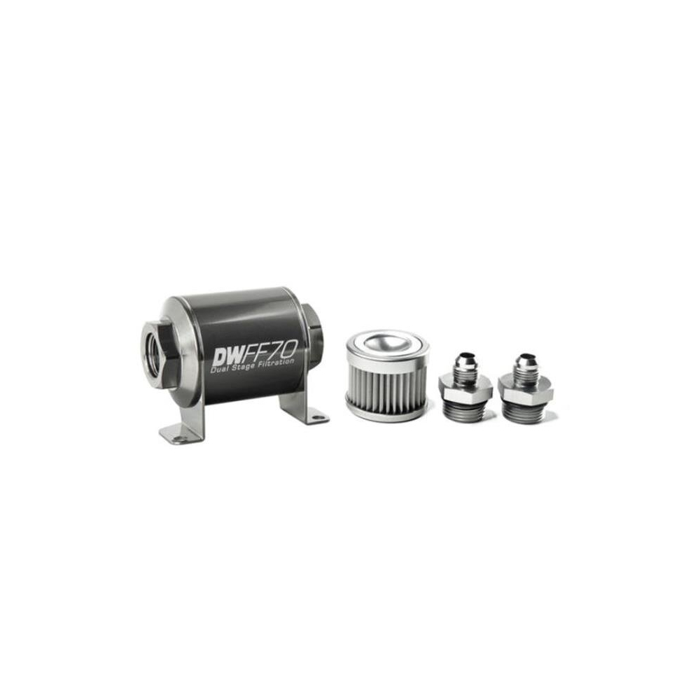 6An 10 Micron Stainless Steel Universal Inline Fuel Filter Housing Kit 754193026926
