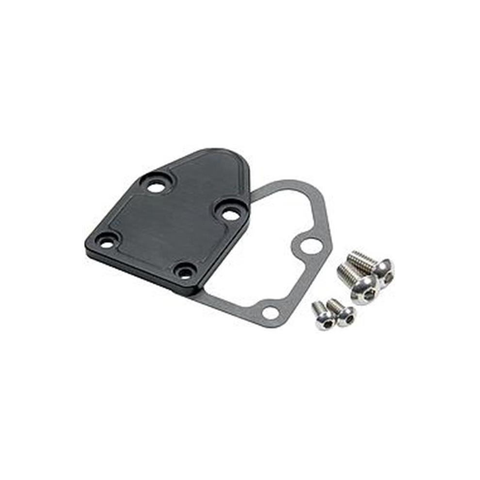 Small Block Chevy Fuel Pump Block-Off Plate, Black 752561519308