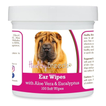 Chinese Shar Pei Ear Cleaning Wipes with Aloe & Eucalyptus for Dogs - 100 Count