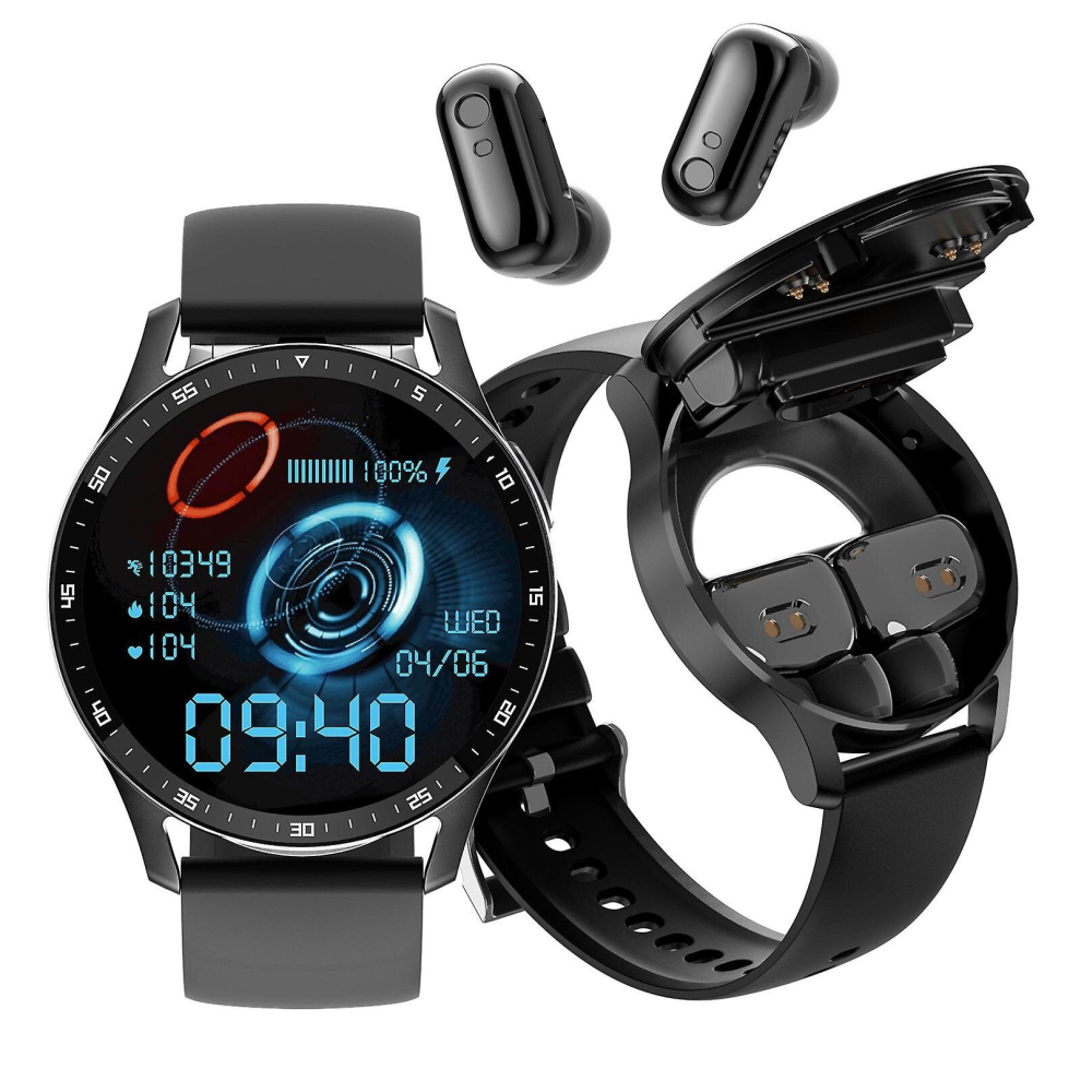 Sports Smartwatch With Wireless Earphones 2 In 1 Alloy Shell Ultrathin 1.32Inch Ips Touch-Screen Ip67 Multi Sport Mode Works With Ios 9326616021798