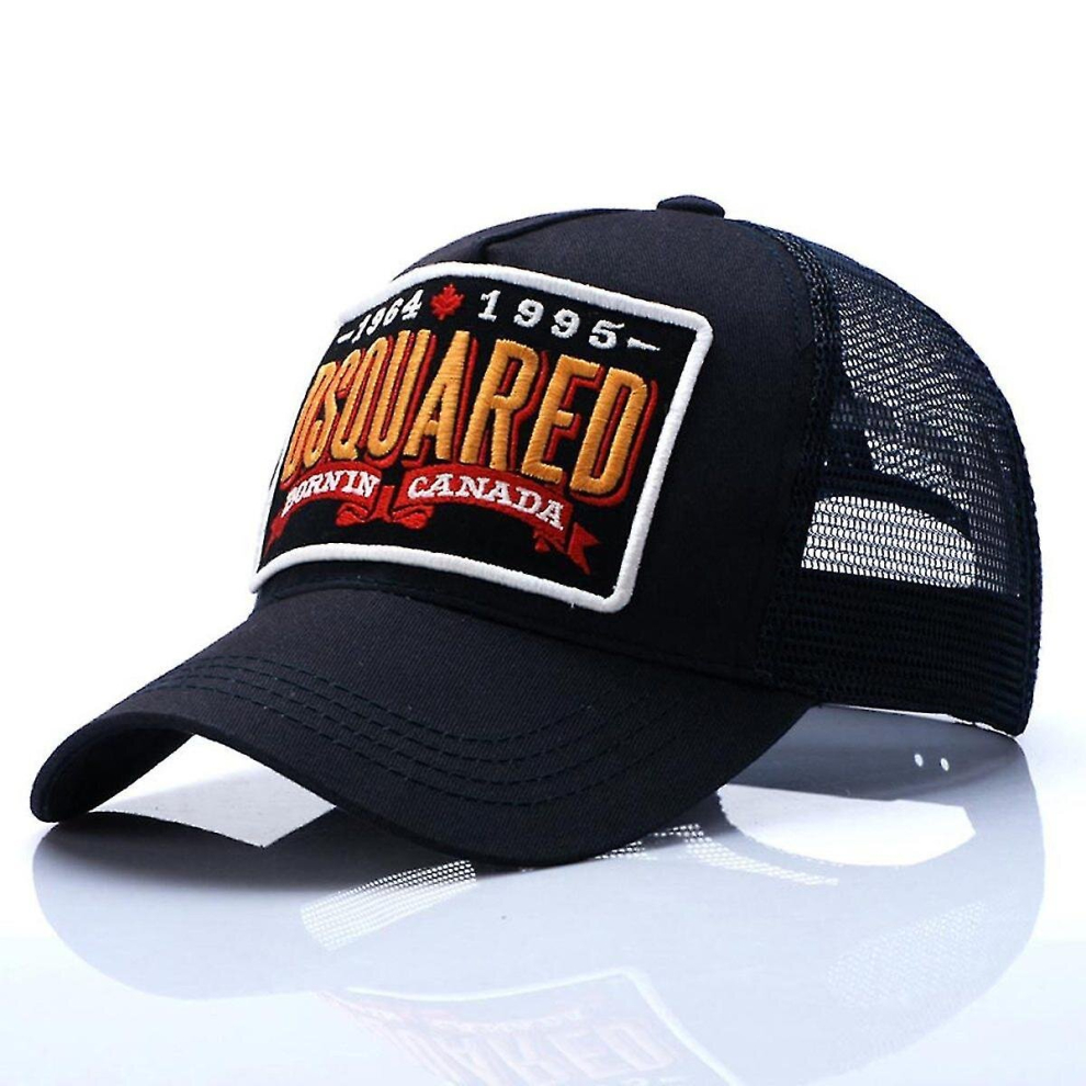 Men's Mesh Baseball Cap Dome Hat  Embroidery Letters Dsquared Black