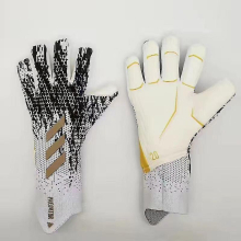 (black and white, 8) Professional Silicone Rubber Waterproof Non-slip Gloves Latex Adult Children Soccer Goalkeeper Gloves#1