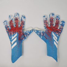 (red and blue, 8) Professional Silicone Rubber Waterproof Non-slip Gloves Latex Adult Children Soccer Goalkeeper Gloves#1