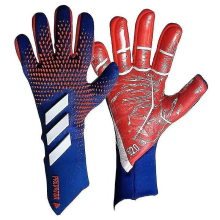 (blue and red, 8) Professional Silicone Rubber Waterproof Non-slip Gloves Latex Adult Children Soccer Goalkeeper Gloves#1