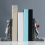 (Silver) 2pcs Bookends Resin Banksy Book Ends Bookshelf 3d Figure Mold Books End Miniature Figurine Decorative Book Holder Sujetalibros 2