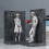 (Silver) 2pcs Bookends Resin Banksy Book Ends Bookshelf 3d Figure Mold Books End Miniature Figurine Decorative Book Holder Sujetalibros 3