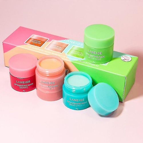 4pcs Lip Slee Mask Mini Kit 4 Scented 8g Nutritious