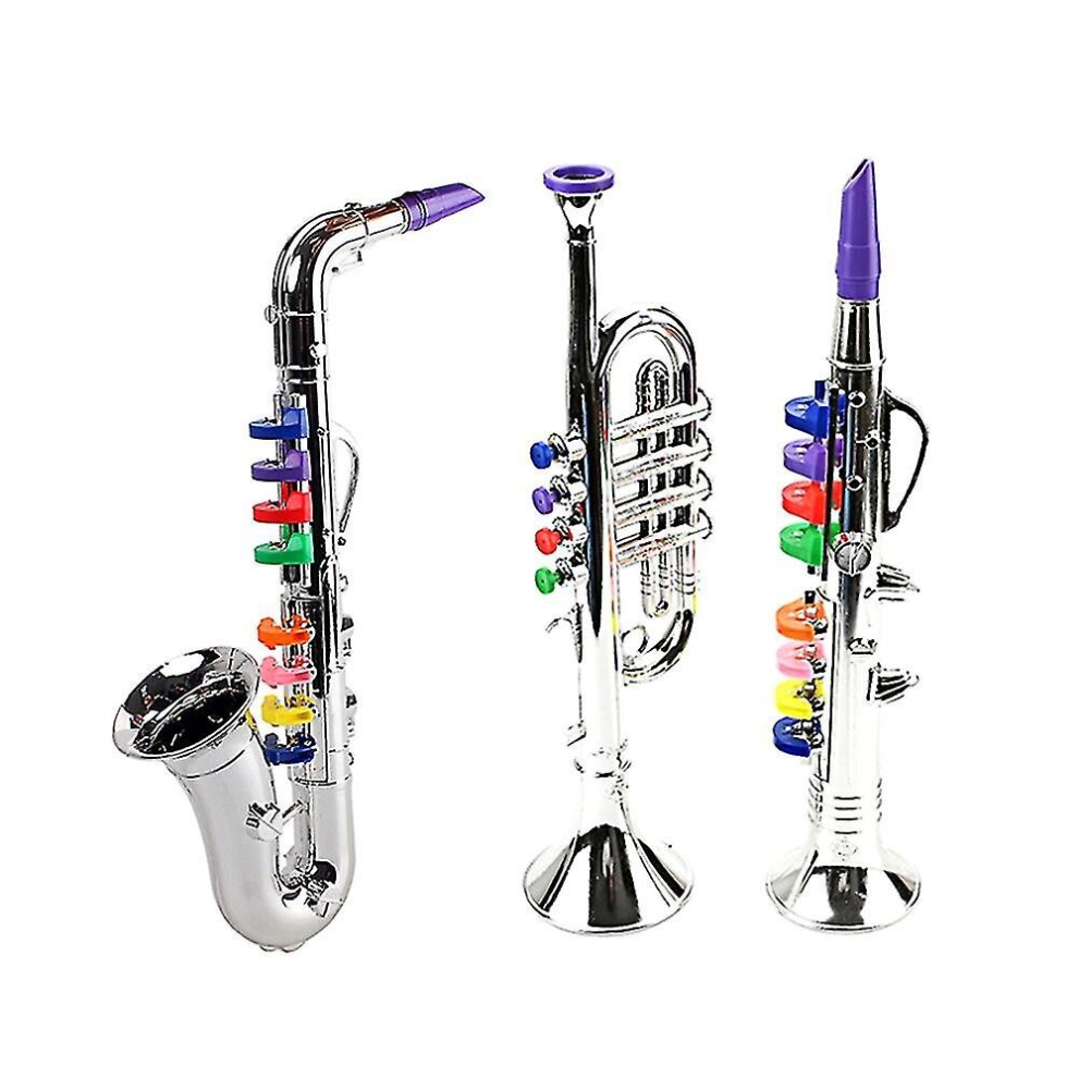 3pcs Kids Musical Instruments Toy Clarinet,saxophone Trumpet,wind And Brass Musical Instruments Com