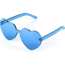 Heart Sunglasses Rimless Clear Heart Glasses Colorful Party Favorsblue)