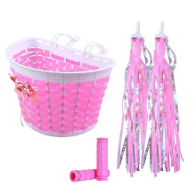 1 Set Kids Bike Basket Streamers Handlebar Covers Child Bike Accessories