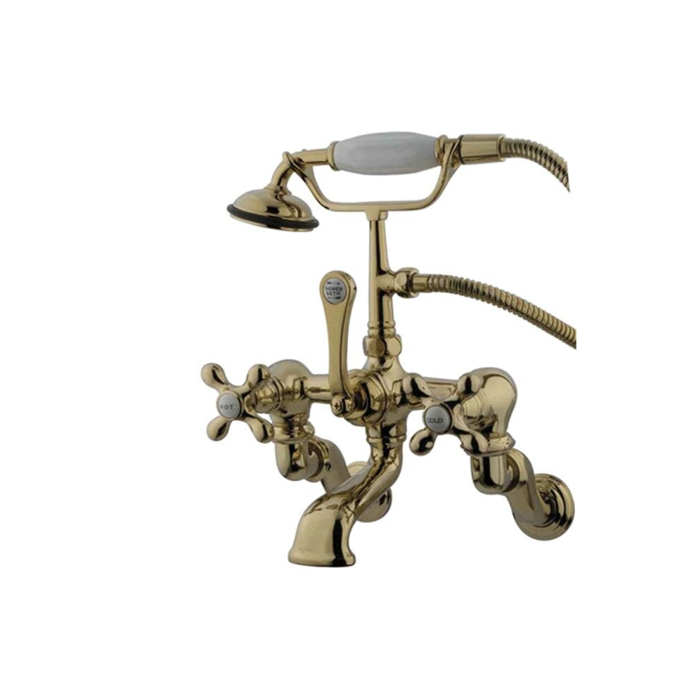 Clawfoot Tub Filler With Hand Shower - Polished Brass Finish 780475850927