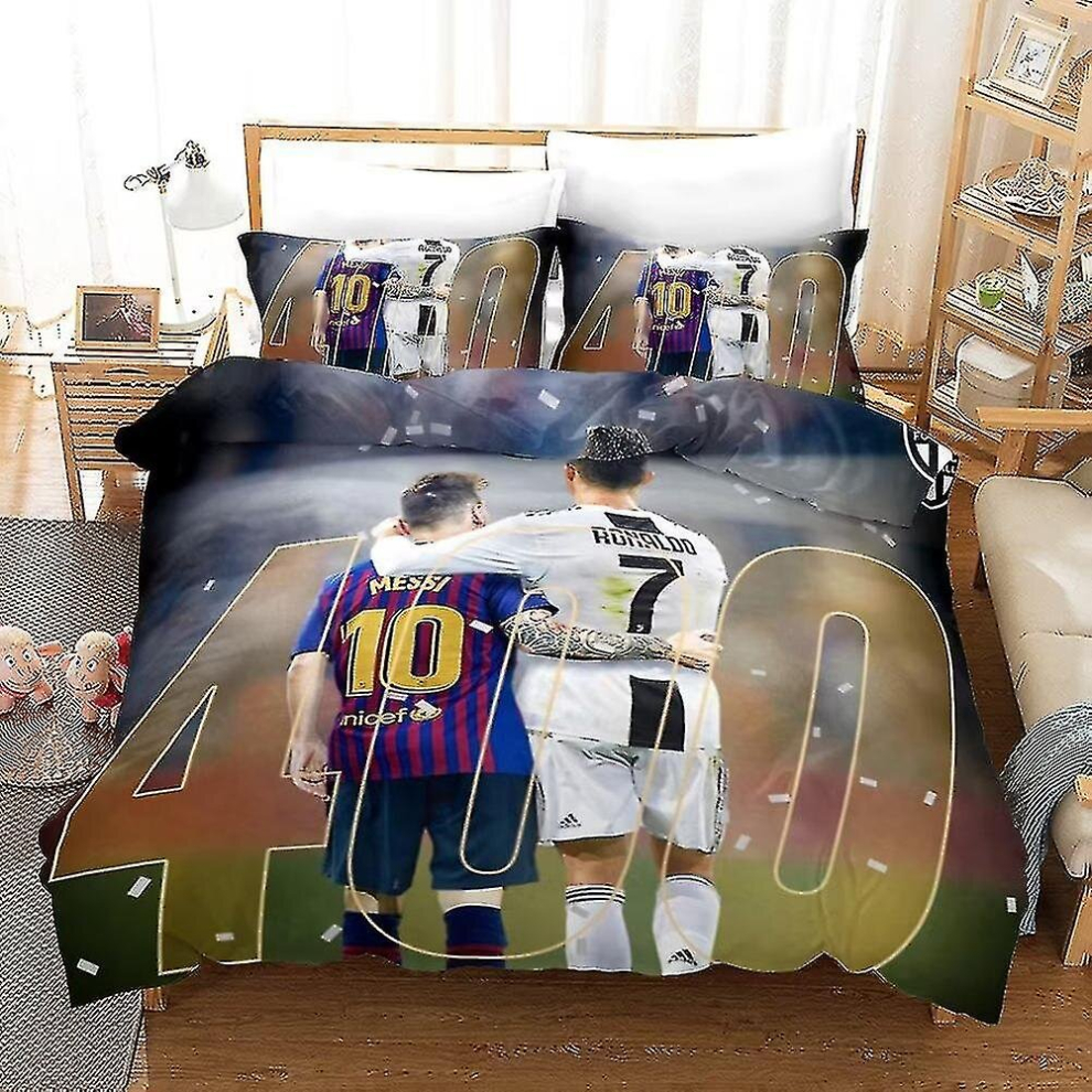 Ronaldo 3d Digital Print Football Fan Bedding Set Three Piece Home Textiles Duvet Cover   Pillowcase