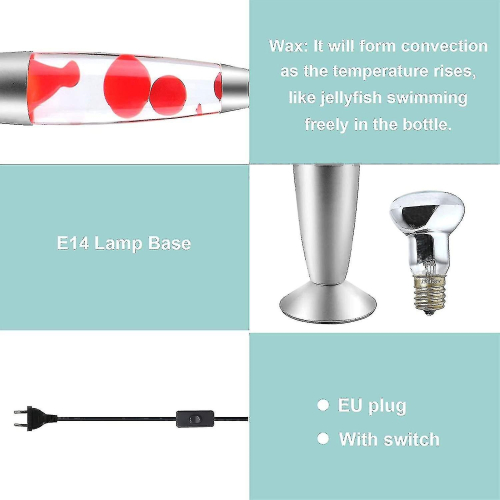 Decorative Lava Lamp 33 Cm, 25w, Eu Plug, 8.5cm Cable With Switch (red) [energy Class A  ] 1