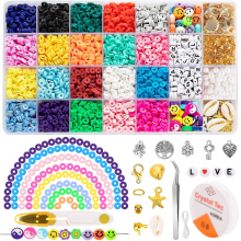 4810pcs Clay Flat Beads Polymer Clay Beads 20 Colours 6mm Round Clay Spacer Beads Heishi Clay Beads For Jewellery