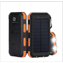 Solar Power Bank 20000mah With Compass Strong Waterproof Solar Power Bank Customized-blue