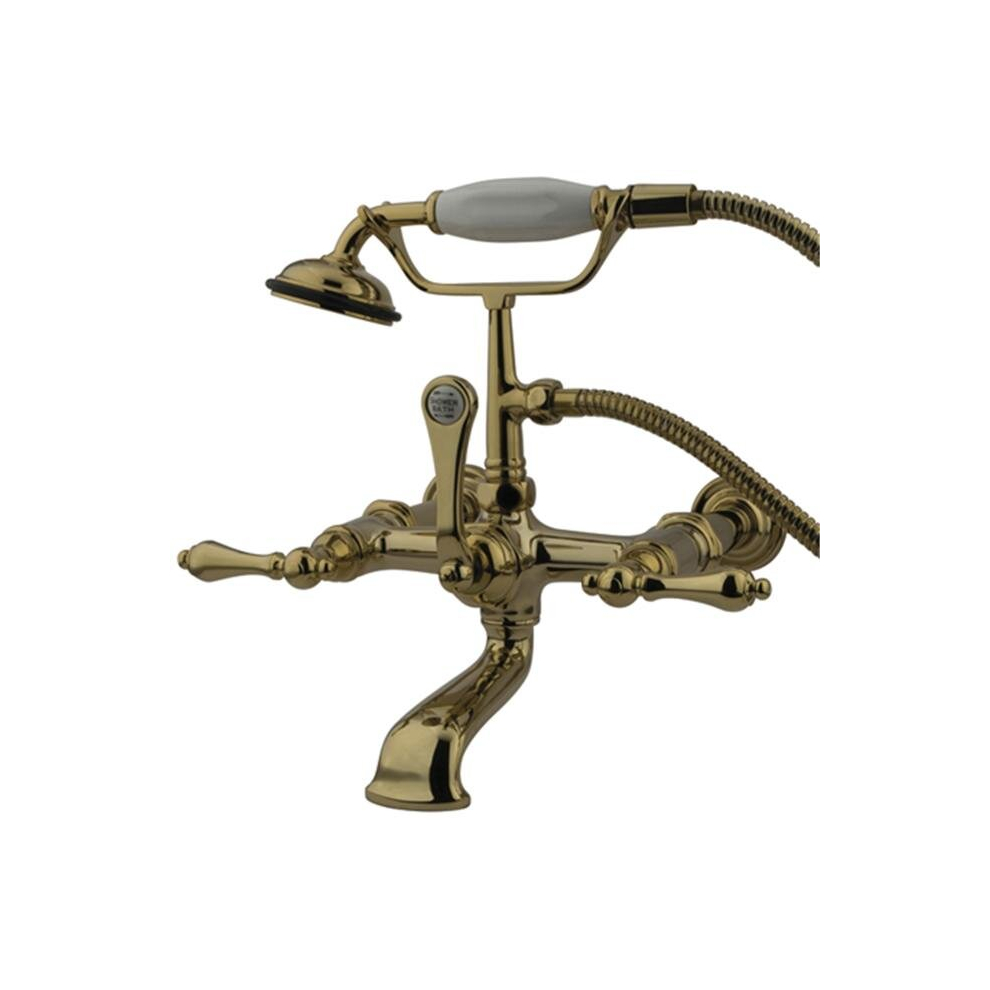 Clawfoot Tub Filler With Hand Shower - Polished Brass Finish 780475874268