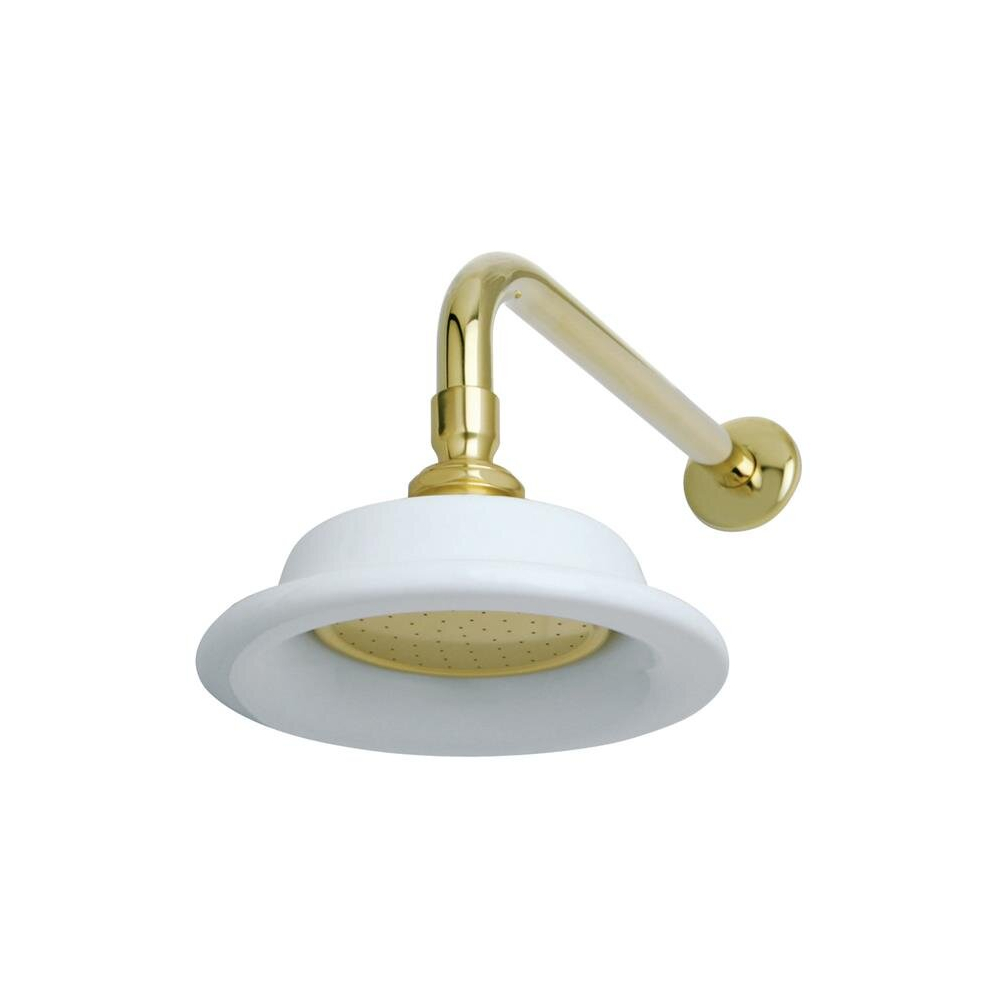 12 In. Victorian Sunflower Shower Head With Shower Arm, Polished Brass 780475831056