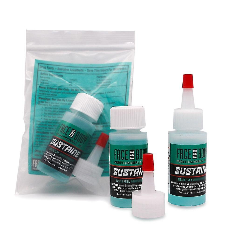 1 Piece 1.2oz Professional Face Amp Body Tattoo Support Blue Gel Semi-permanent Eyebrow Eyeline Blue Assist Care Gel