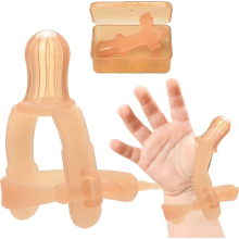 Baby Anti-eating Finger Teething Toy Soft Silicone Thumb Teether Soothing Toy
