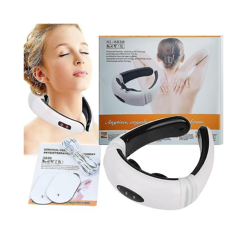 Electric Cervical Tens Unit Pulse Massager Neck Shoulder Muscle Magnetic