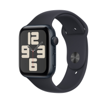 Apple Watch SE (GPS) - 2nd generation - 44 mm - midnight aluminium - smart watch with sport band - fluoroelastomer - mid - Refurbished