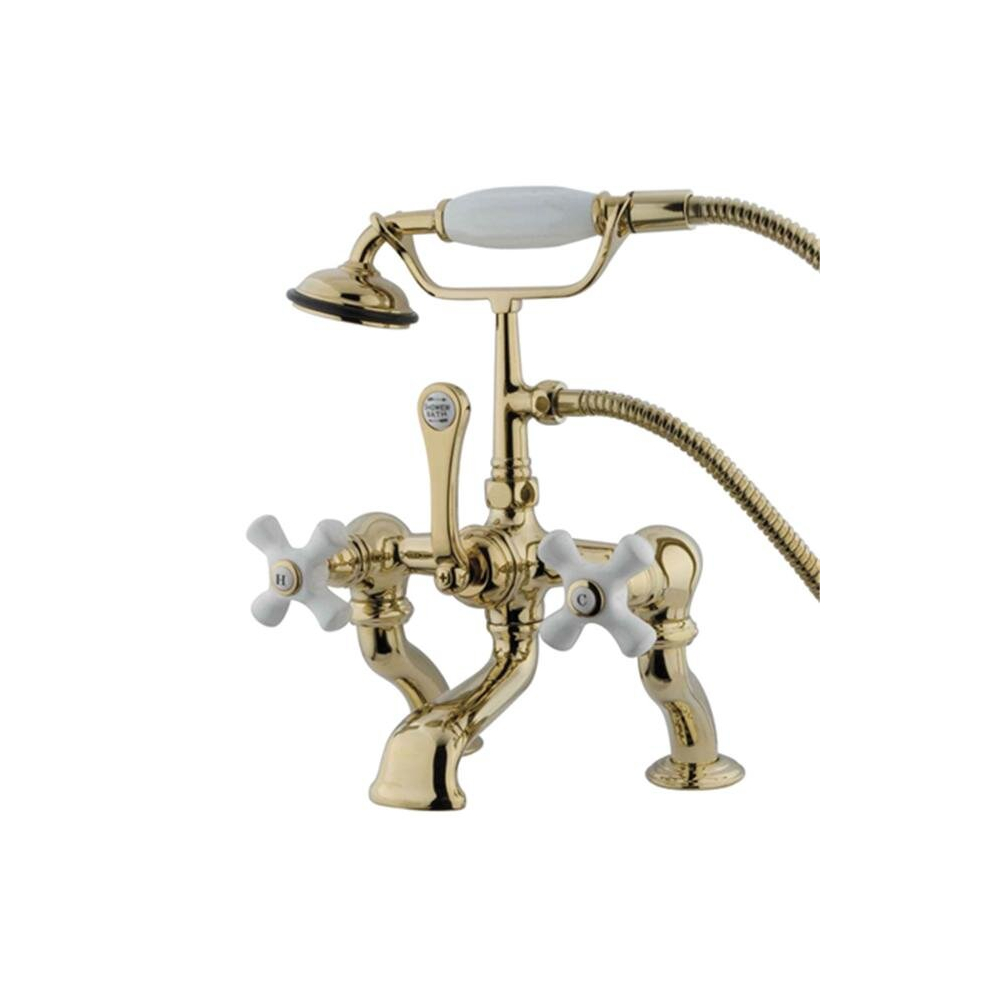 Clawfoot Tub Filler With Hand Shower - Polished Brass Finish 780475874237